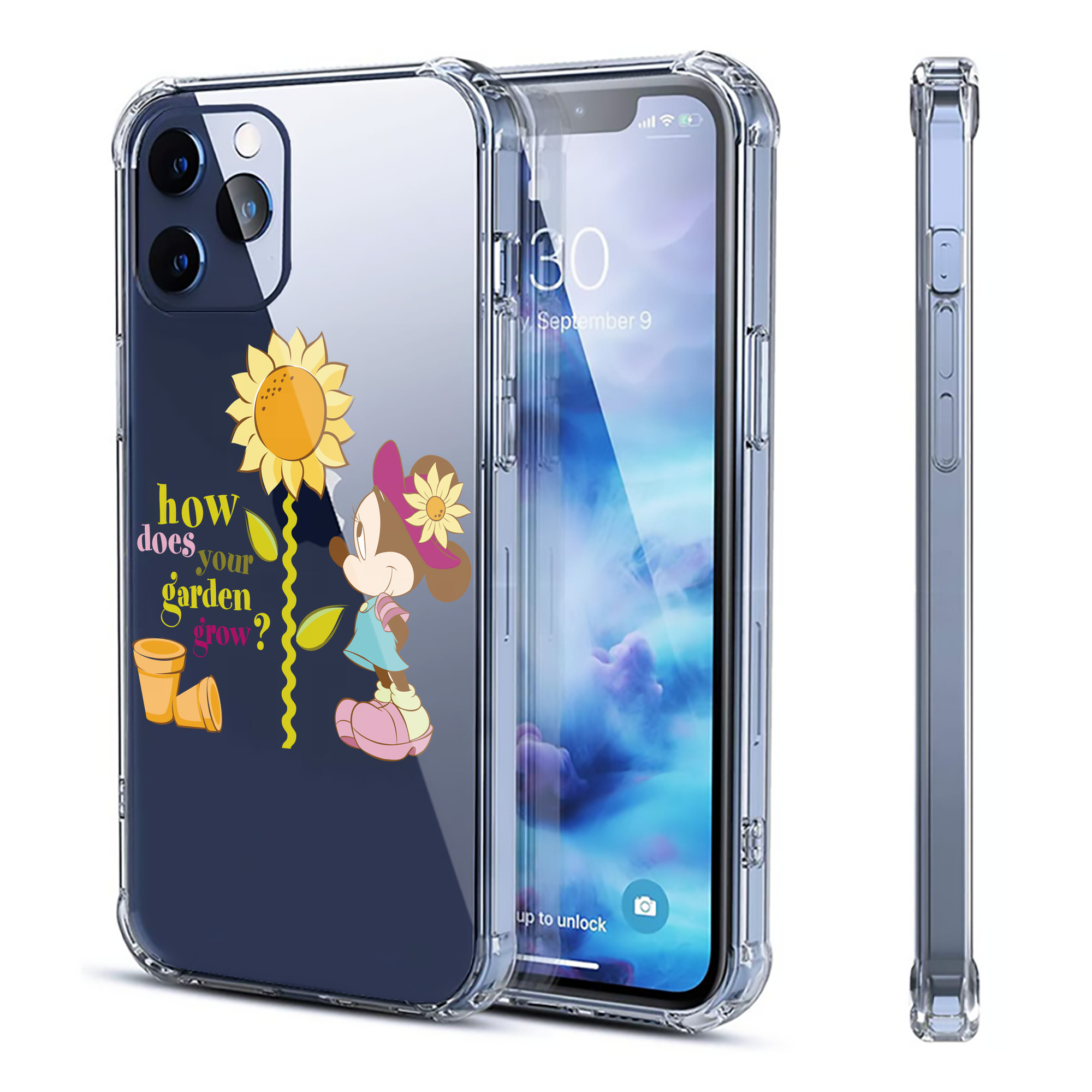 （画像用） ミッキーマウス Mickey Mouse 【iPhone 12シリーズ対応】透明スマホケース（クリアソフトケース）